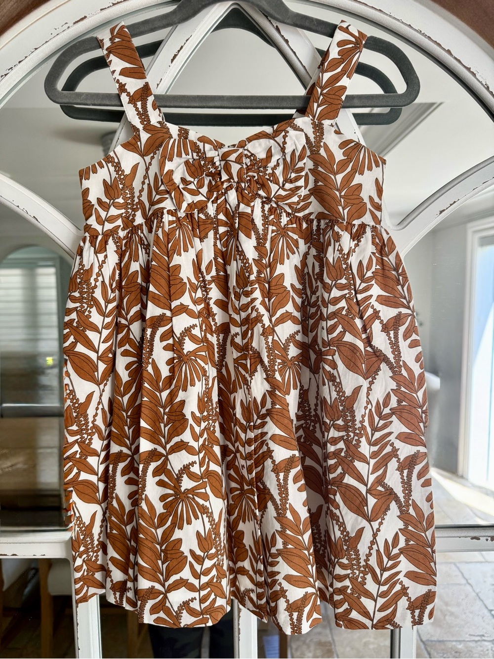 Janie and Jack Brown Leaf-Print Skirt